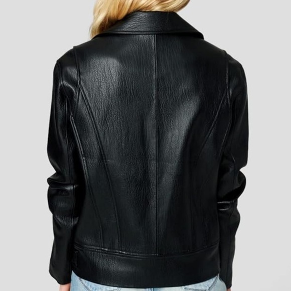 Like New Blank NYC Open Secret Faux Leather Moto Jacket Black Size Small - Picture 3 of 12